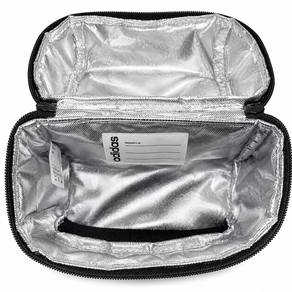 Adidas | Insulated Lunch Bag | Black | Dual Compartment | Clip Handle - Picture 6 of 9